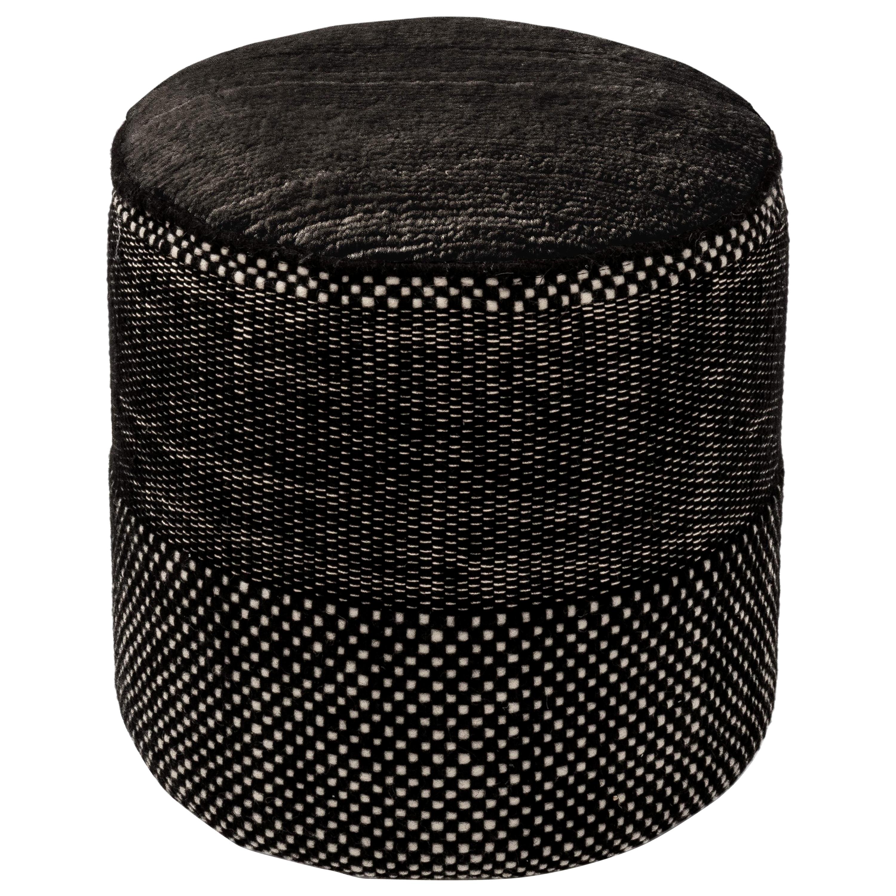 Nanimarquina Tres Persian Pouf in Black by Elisa Padron and Marcos Catalan