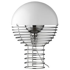 Wire Small Table Lamp in White by Verner Panton