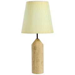 1960s Large Heavy Italian Travertine Table Lamp Attributed to Fratelli Mannelli