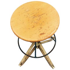 Swedish Height-Adjustable Industrial Seat, Early 20th Century