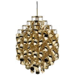 Spiral SP01 Pendant Light with Gold Finish by Verner Panton