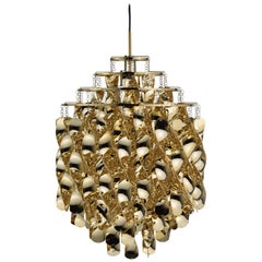 Spiral SP01 - Lampada a sospensione con finitura dorata di Verner Panton
