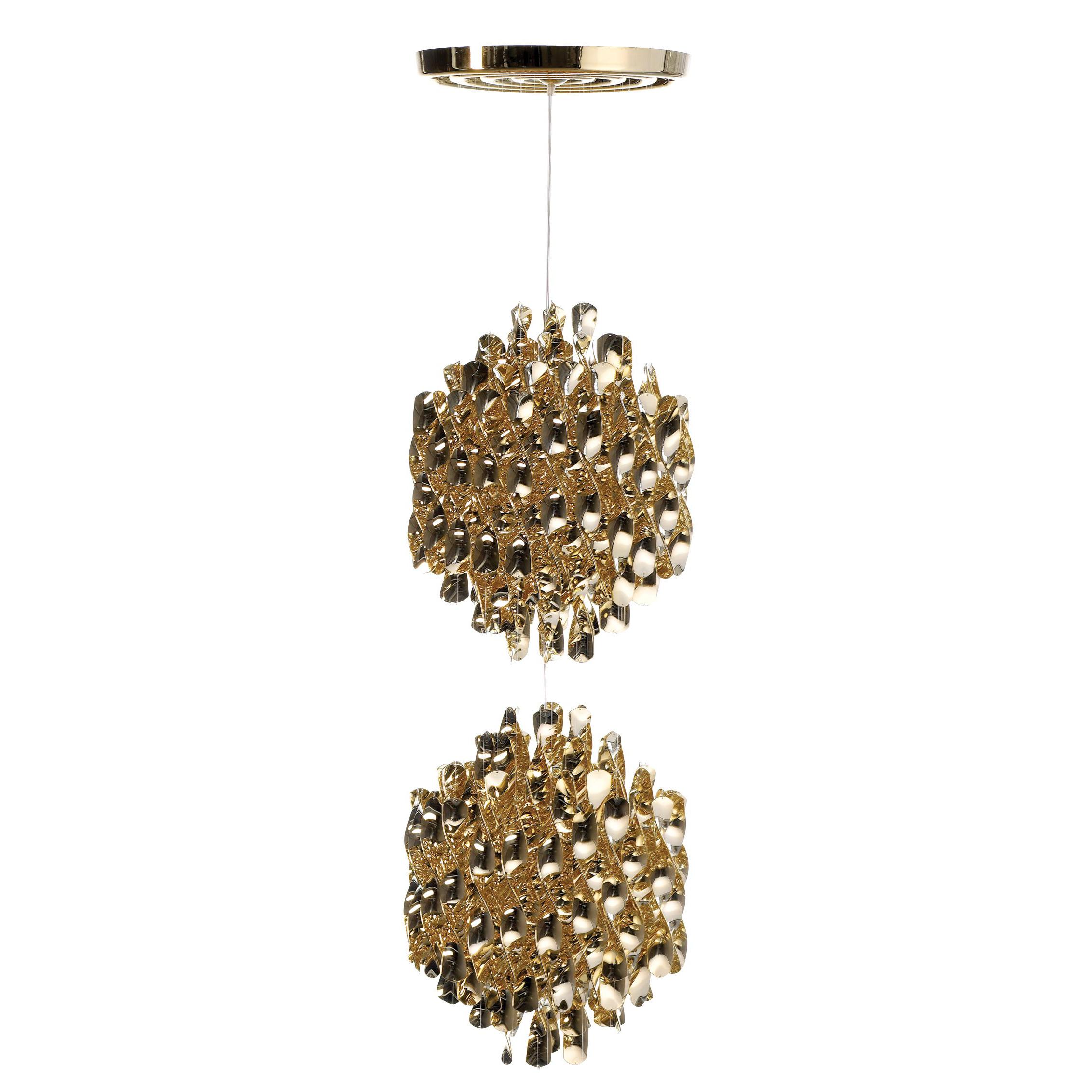 Spiral SP2 Pendant Light with Gold Finish by Verner Panton For Sale