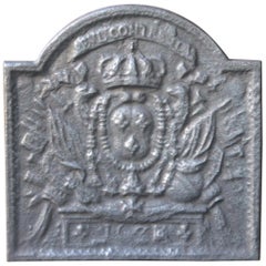 Antique French Fireback with Arms of France, 17th-18th Century
