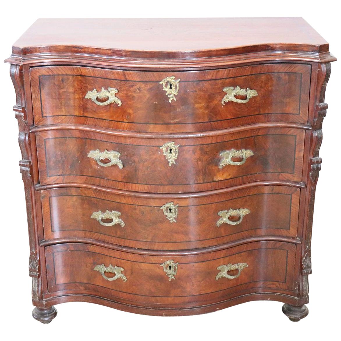 19th Century English Mahogany Antique Commode or Chest of Drawer at 1stDibs