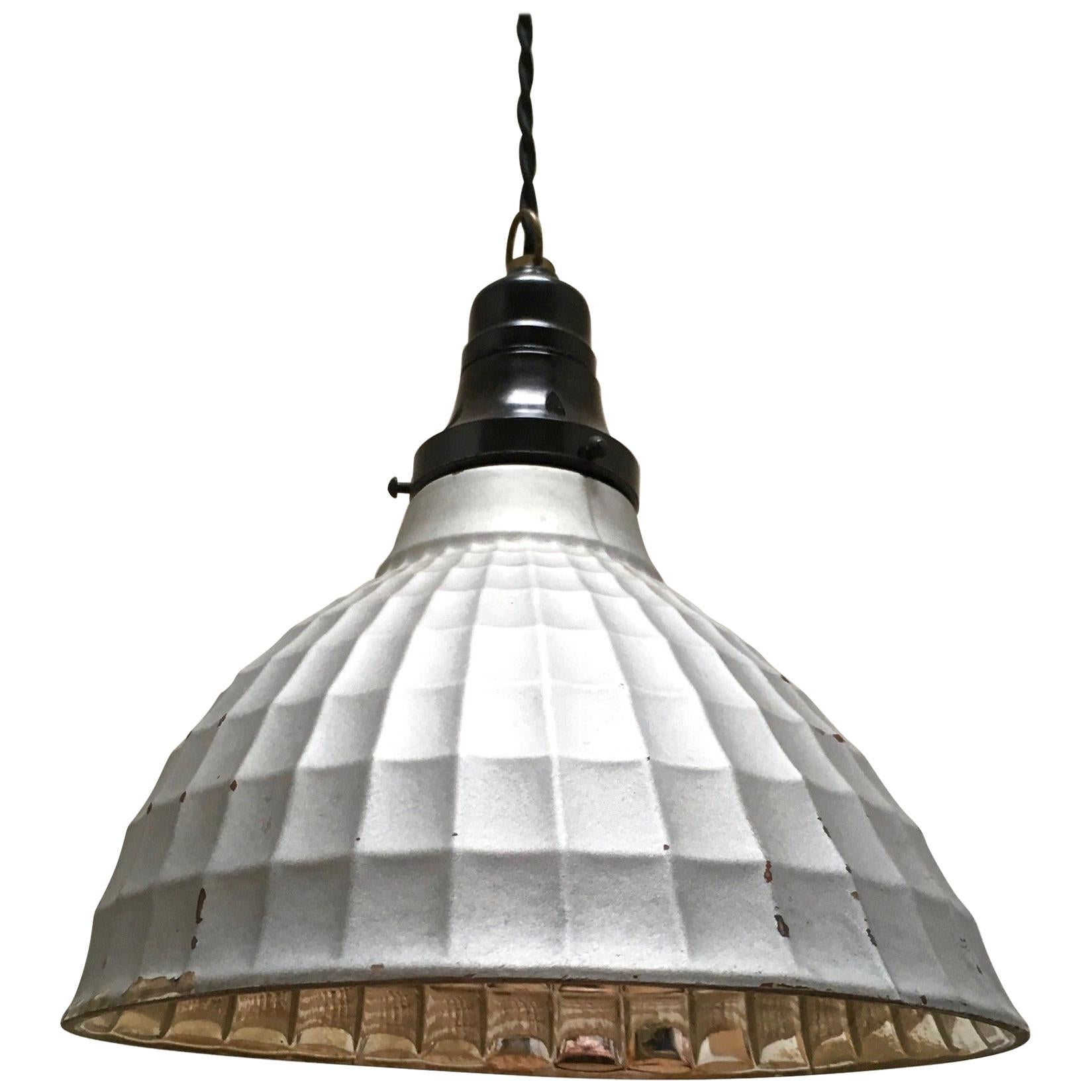 1930s Industrial Pendant Lamp For Sale