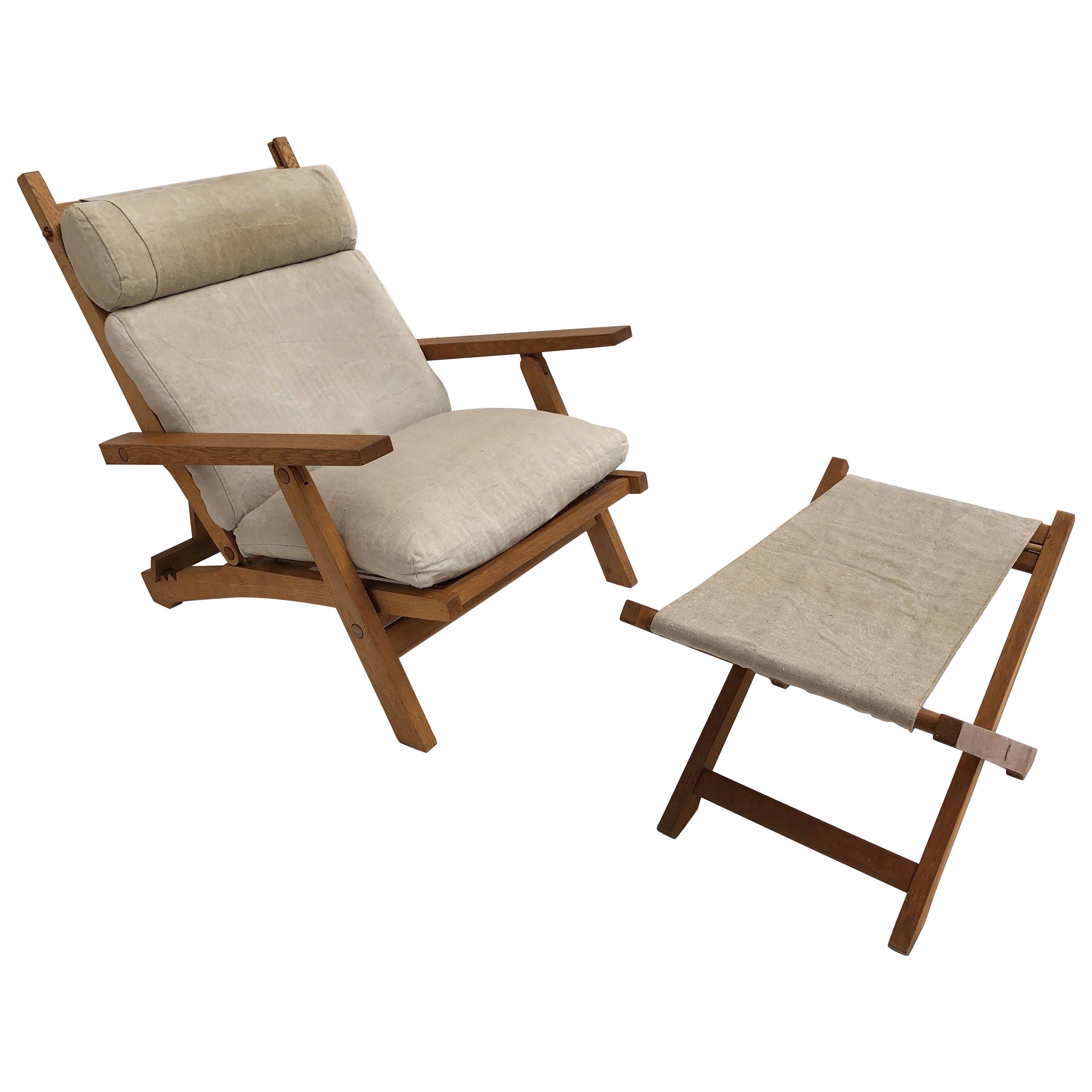 Amazing Danish Hans Wegner AP71 Reclining Lounge Chair & Ottoman AP Mobler 1968