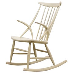 Midcentury Rocking Chair by Illum Wikkelsø for Niels Eilersen, Denmark, 1960s