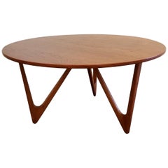 Teak Danish Modern Round Coffee or Side Table