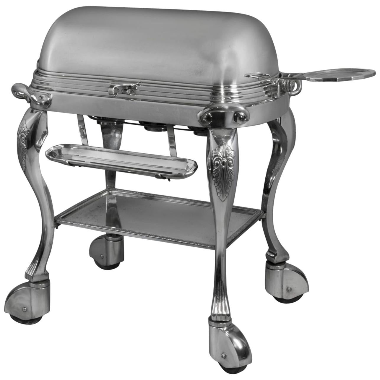 Silver Plated Roast Beef Trolley, circa 1910 For Sale