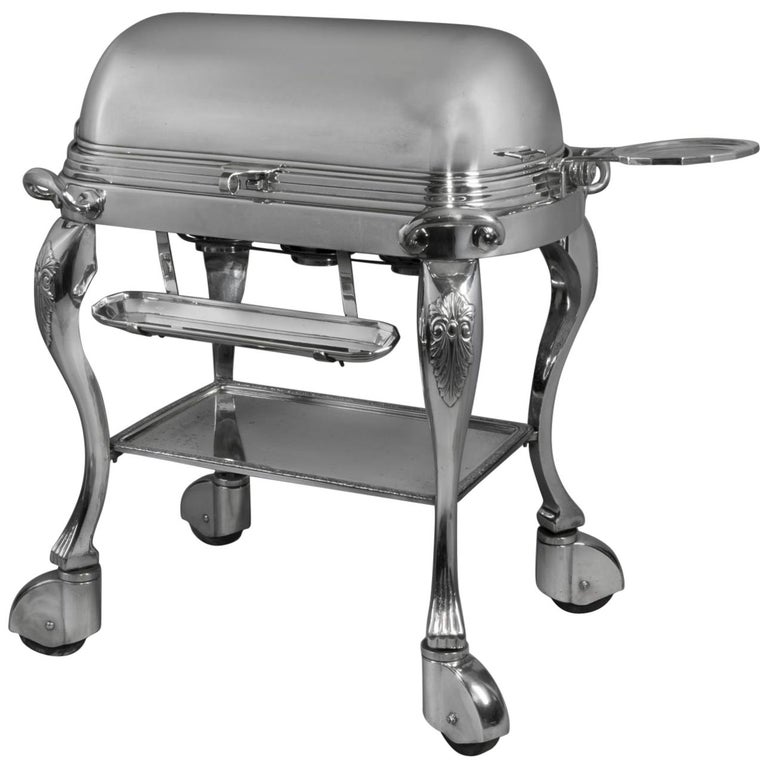 Silver Plated Roast Beef Trolley, circa 1910 For Sale at 1stDibs