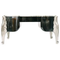 Süe et Mare Black Lacquered and Nickel-Bronze French Art Deco Desk 9