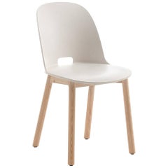 Alfi Chair in White and Ash Wood with High Back by Jasper Morrison