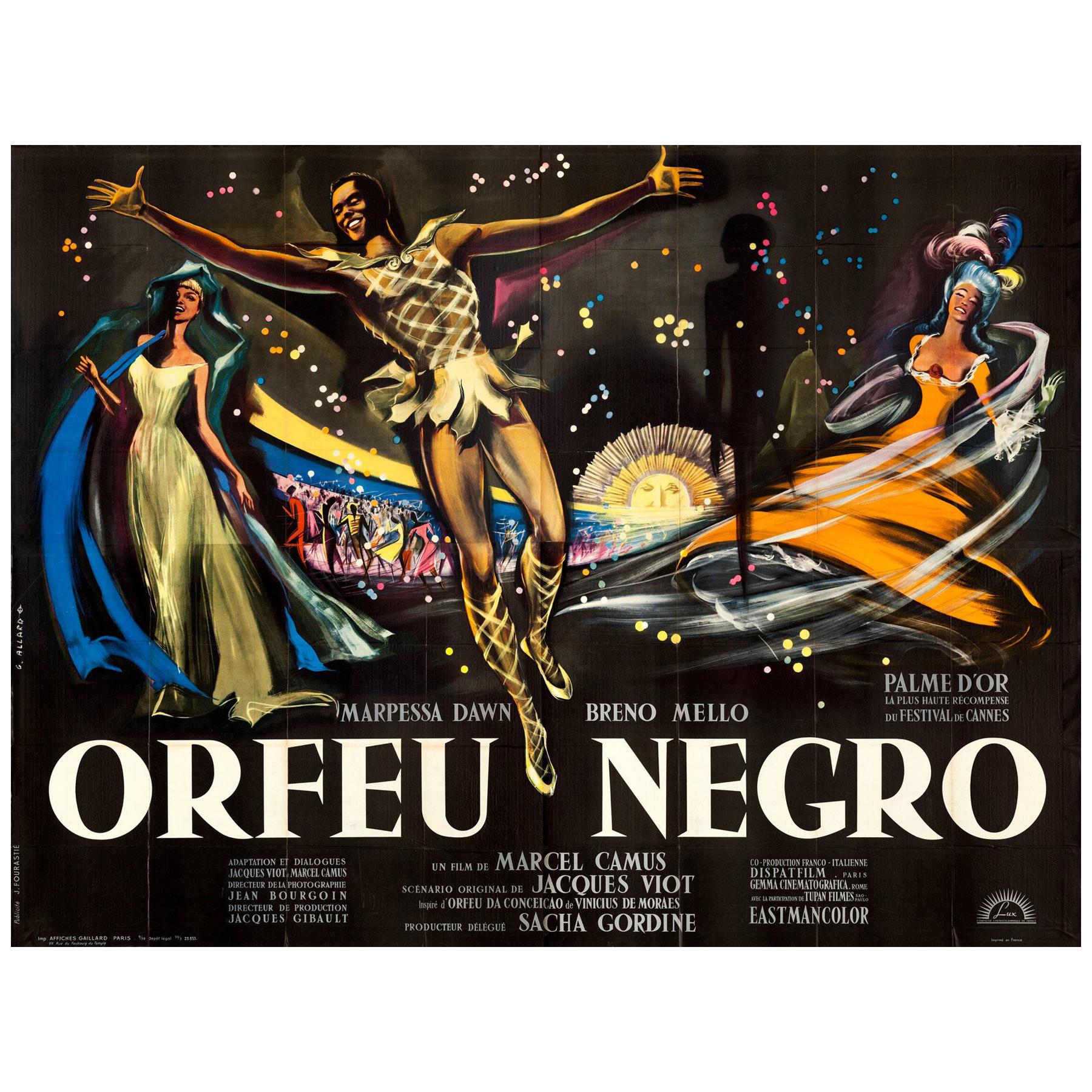 Black Orpheus Huge Original French Film Poster, Georges Allard, 1959