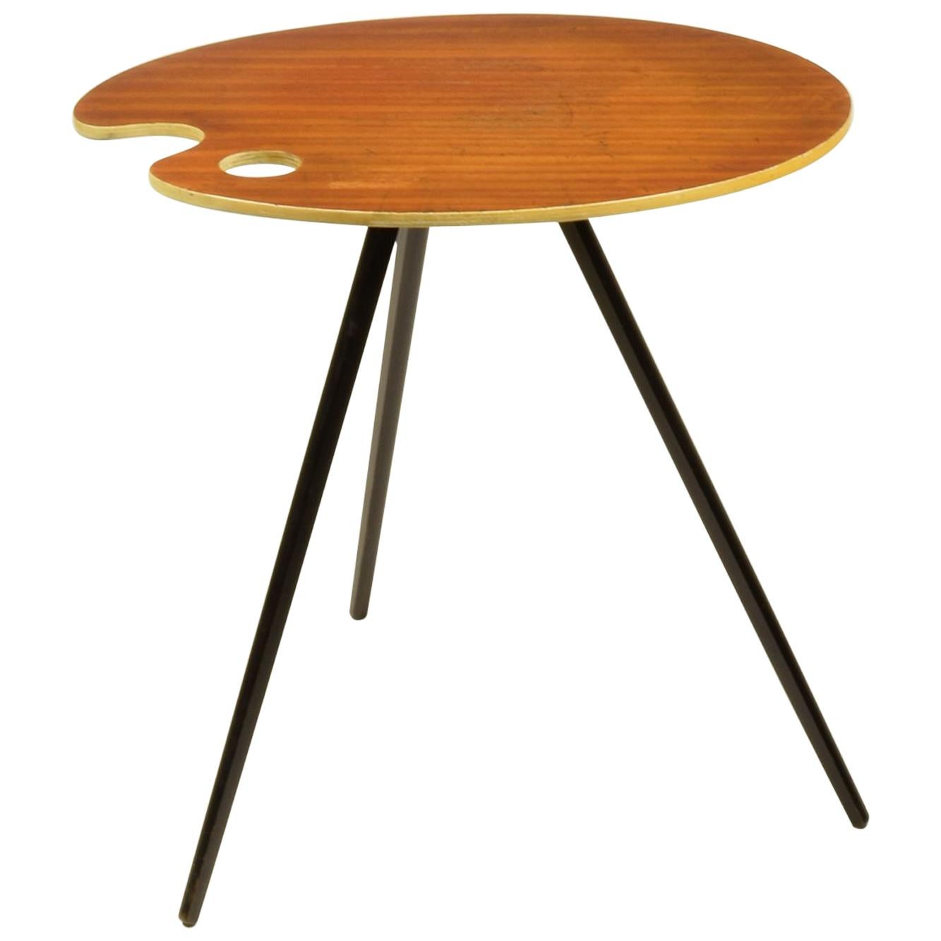 1950s Artist's Palette Side Table in the Style of Lucien de Roeck For Sale