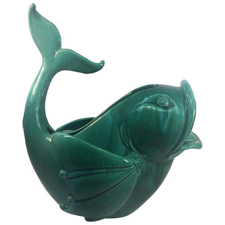 Monumental Royal Haeger Pottery Decorative Fish Vase For Sale At