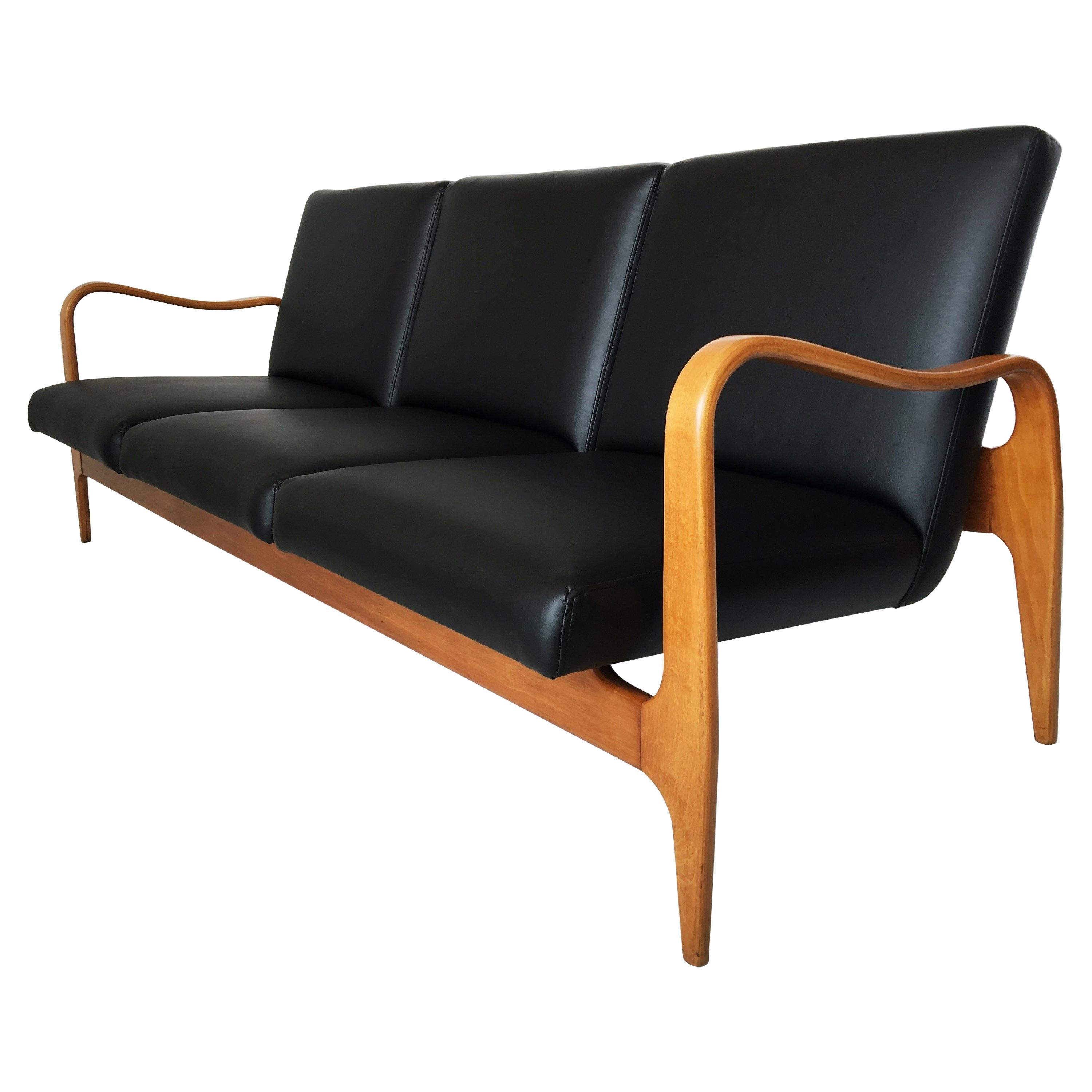 Modernistisches Thonet-Sofa aus geformtem Bugholz