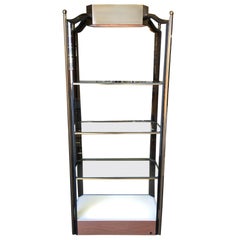 Bronze Glass Light Up Shelf Étagère with Smoked Acrylic Accents