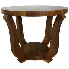 French Art Deco Round Two-Tiered Side Table