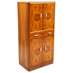 Irish Art Deco Bird's-Eye Maple Cocktail Cabinet