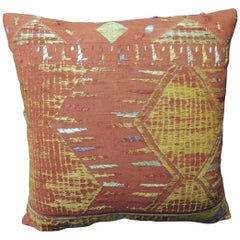 Antique Textile "Phulkari" Embroidered Linen Decorative Pillow