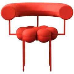 Saturn Chair, Red Frame and Red Wool by Lara Bohinc