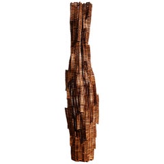 Squeeze Lamp Wood Floor Lamp Sculpture in Teak