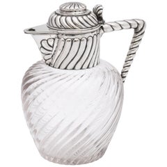 Edwardian Austrian Silver (.800), Mounted Claret Jug by Vinzenz Mayer's Sohne