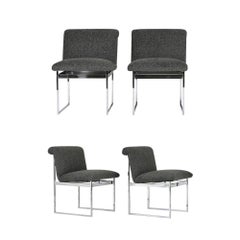 Retro Set of Six Milo Baughman Style Dining Chairs