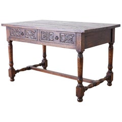 18th Century Spanish Baroque Walnut Library Table