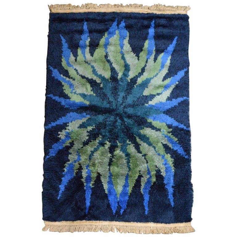 Vintage Midcentury Scandinavian Modern Rya Rug at 1stDibs vintage rya