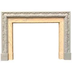 Antique Edwardian Period Wood and Gesso Bolection Fireplace Surround