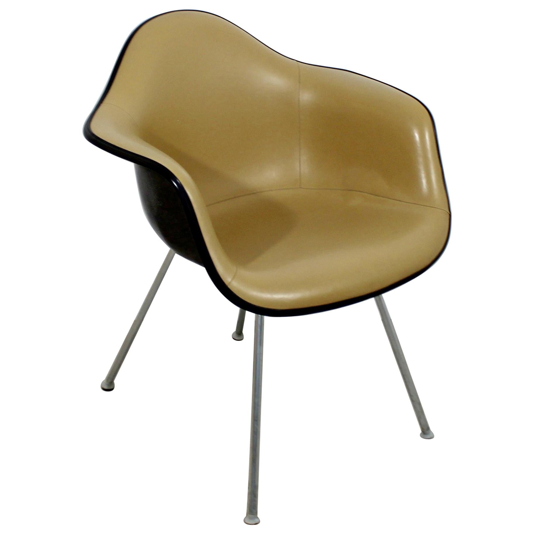 Mid-Century Modern Original Eames Herman Miller Naugahyde Shell Armchair 1960s