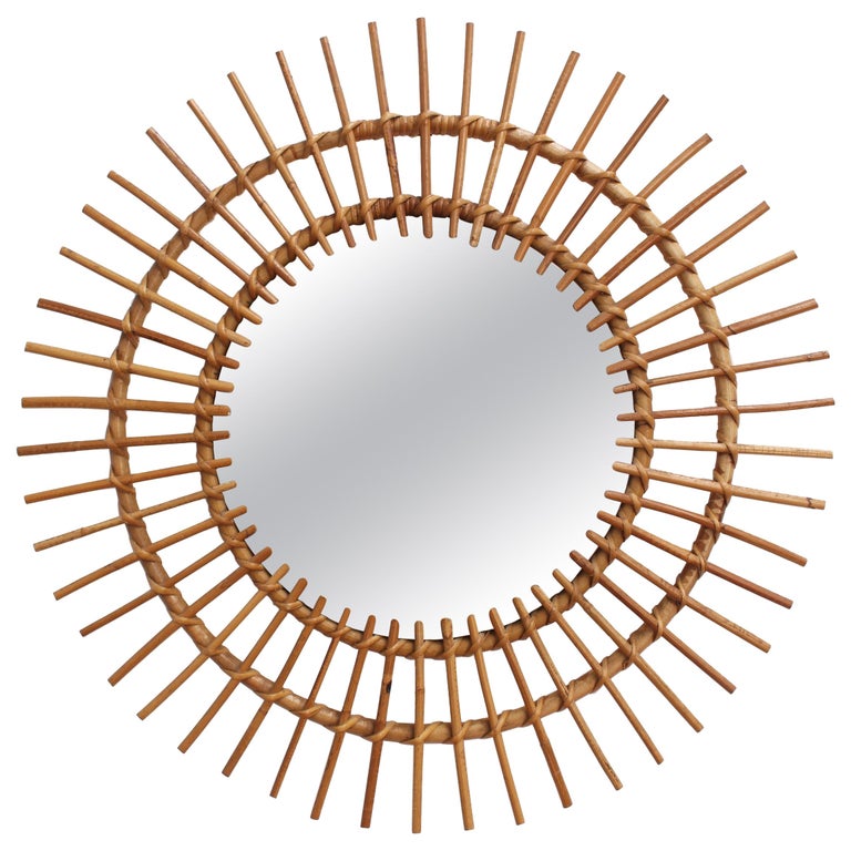 Midcentury French Rattan Sunburst Mirror 'circa 1960s ...