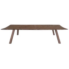 No Finish Completely Raw and Natural Wood Low Coffee Table