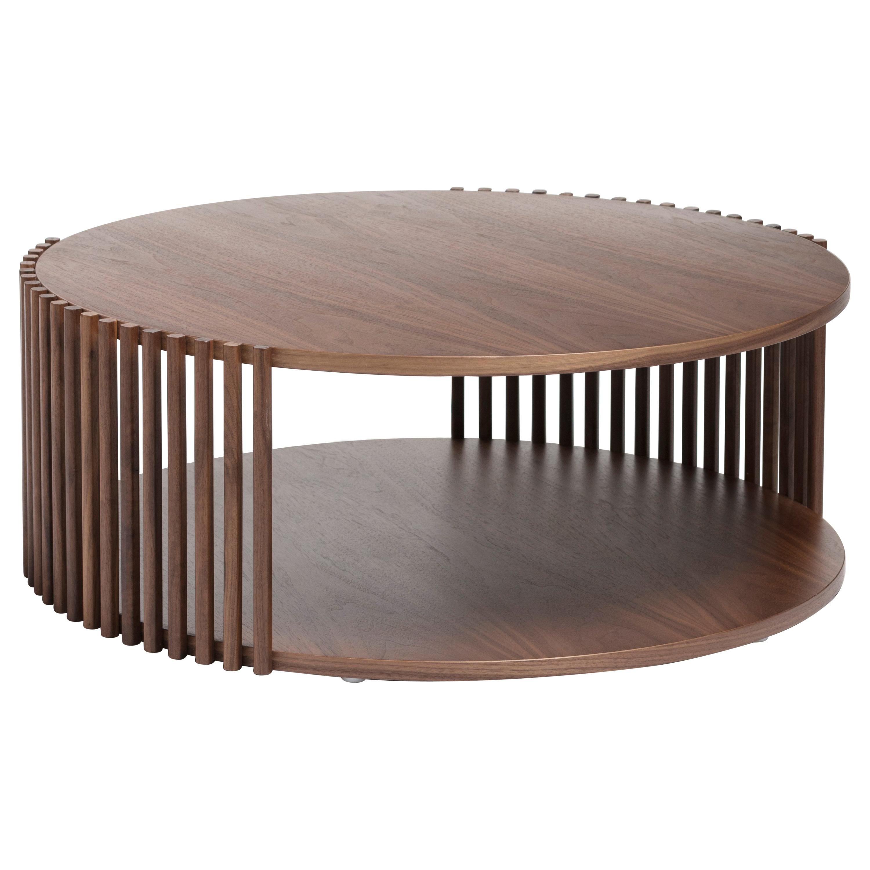 Palafitte Coffee Table, in canaletto walnut, by DebonaDemeo for Medulum