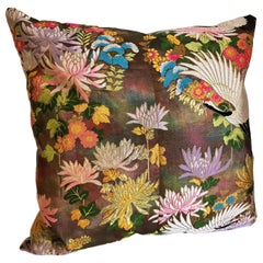 Custom Pillow by Maison Suzanne Cut from a Vintage Japanese Silk Uchikake