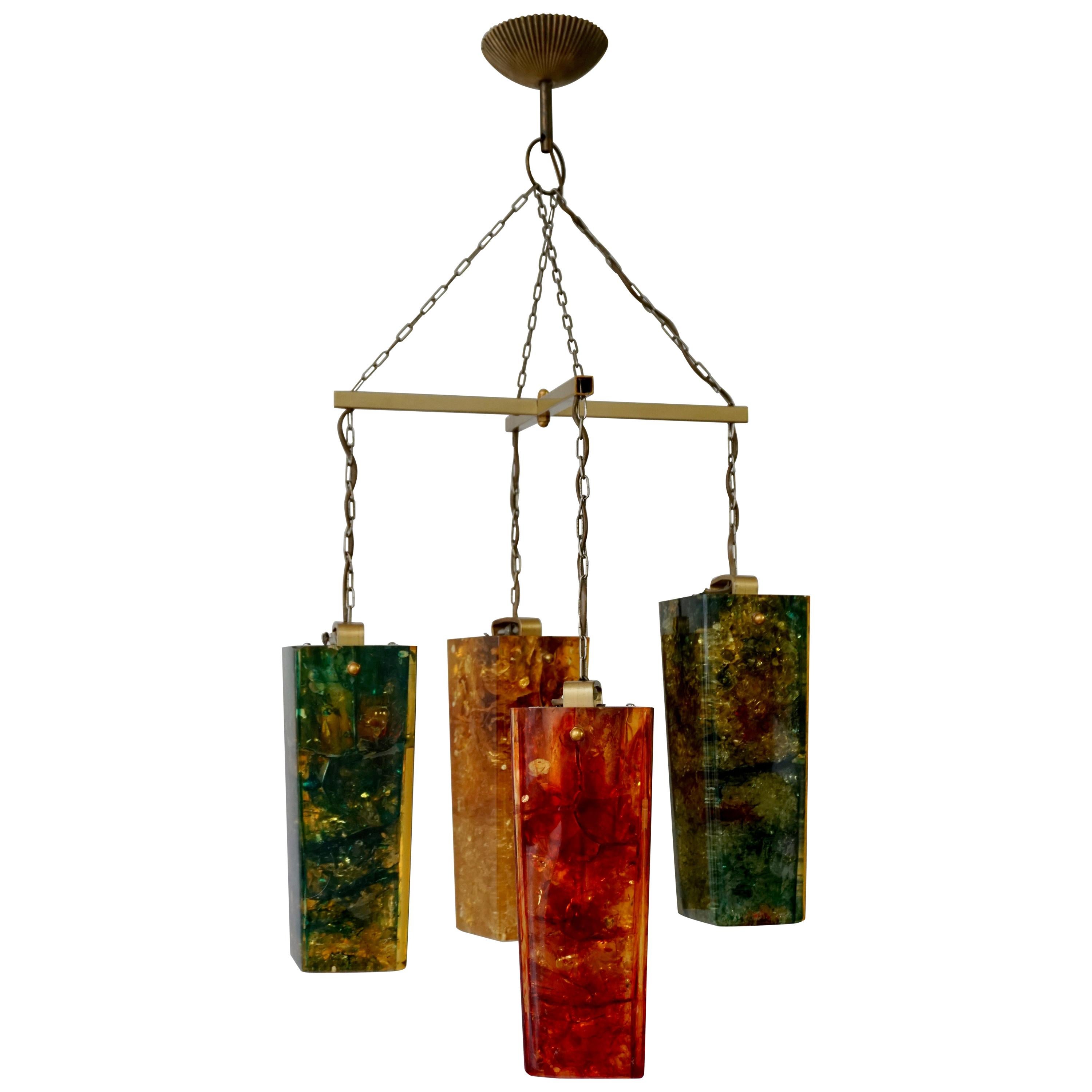 Pierre Giraudon Fractal Resin Shatterline Chandelier For Sale