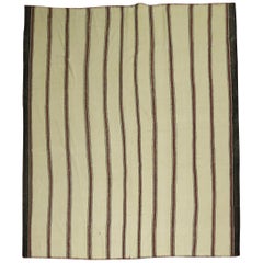 Vintage Turkish Striped Kilim