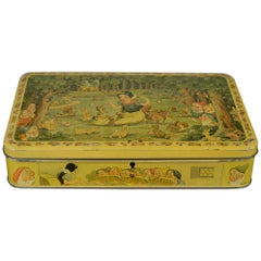 Vintage Walt Disney Biscuit Tin, Snow White and the Seven Dwarfs, Late 1930s, Belgium