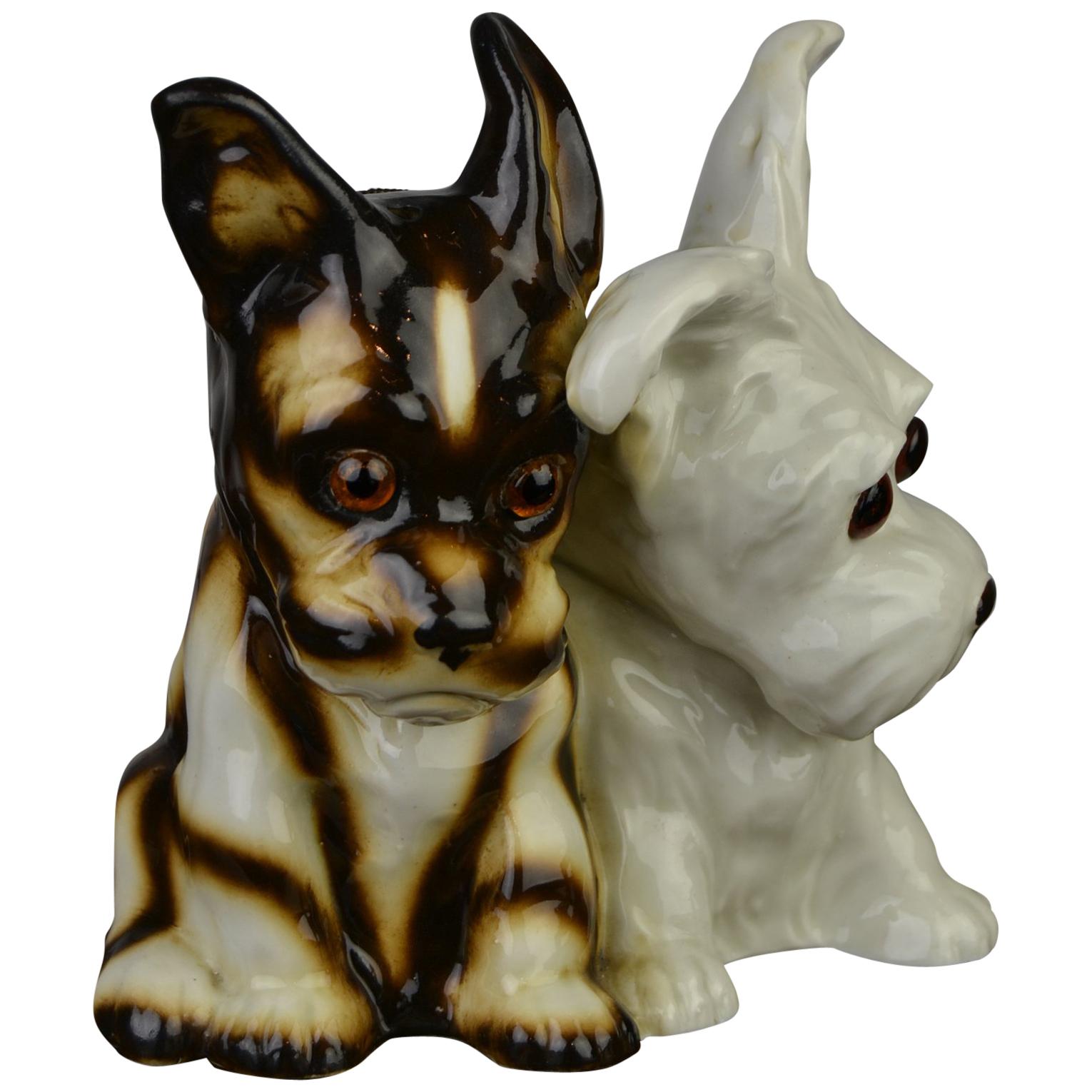 Porcelain Perfume Lamp with Two Dogs, Germany, 1950s