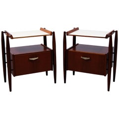 Paire de tables de nuit italiennes du milieu du siècle dernier par Dal Vera, années 1960