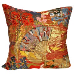 Custom Pillow by Maison Suzanne Cut from a Japanese Silk Wedding Kimono