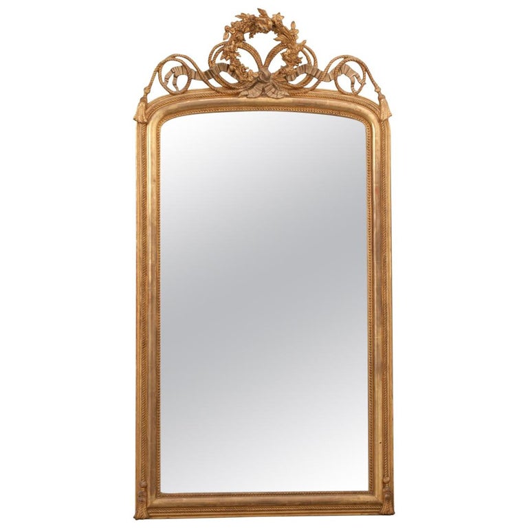 French Early 19th Century Louis XVStyle Gold Gilt Mantel Mirror For