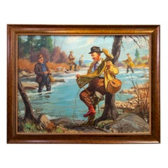 Vintage "A Soggy Inconvenience" Original Oil Painting by Henry Hintermeister