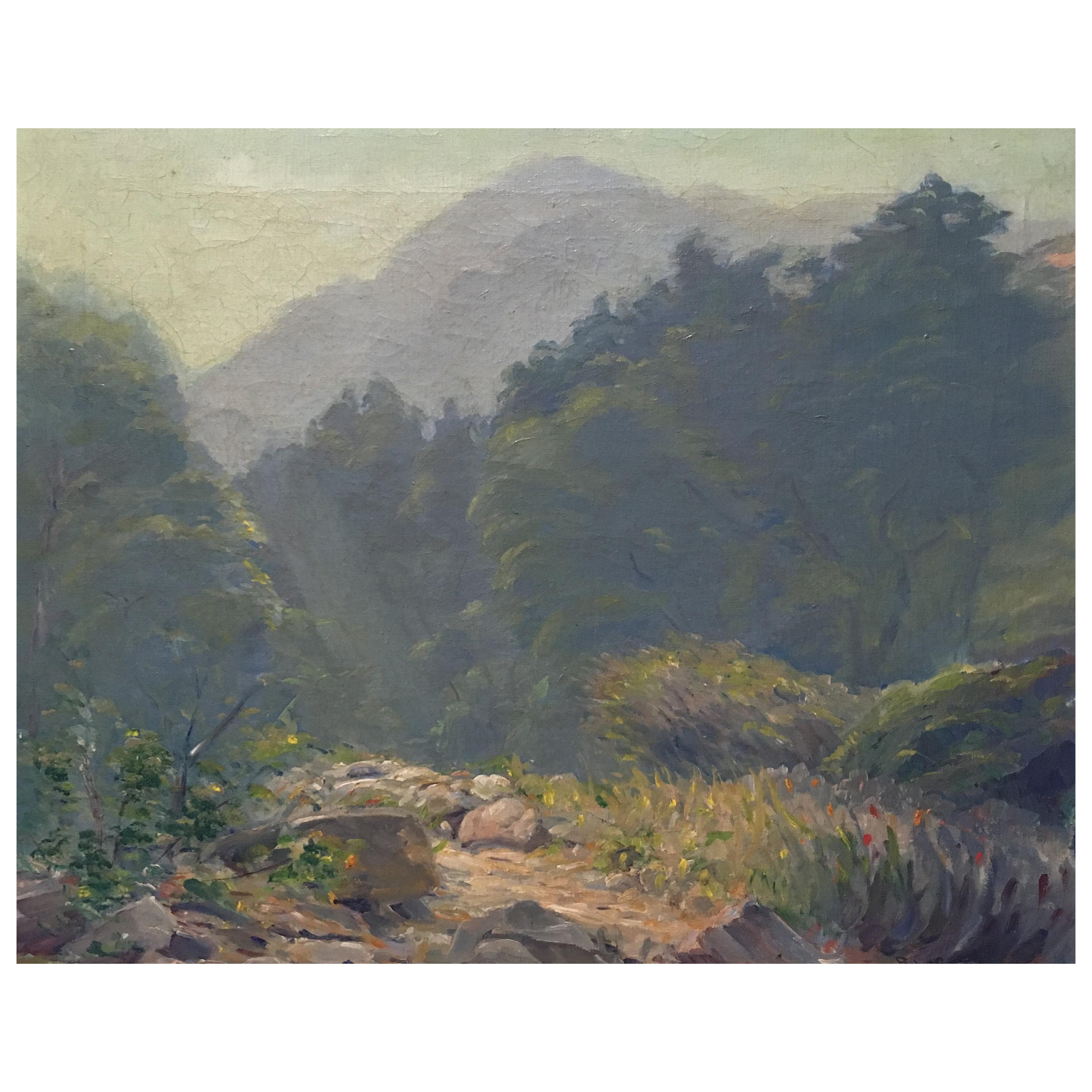 Peinture à l'huile sur toile de Californie, XIXe siècle en vente