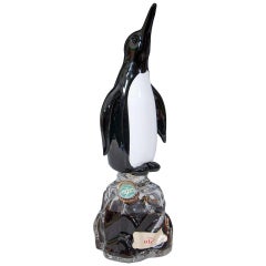 Archimede Seguso Alabastro Murano Penguin Decanter Bottle
