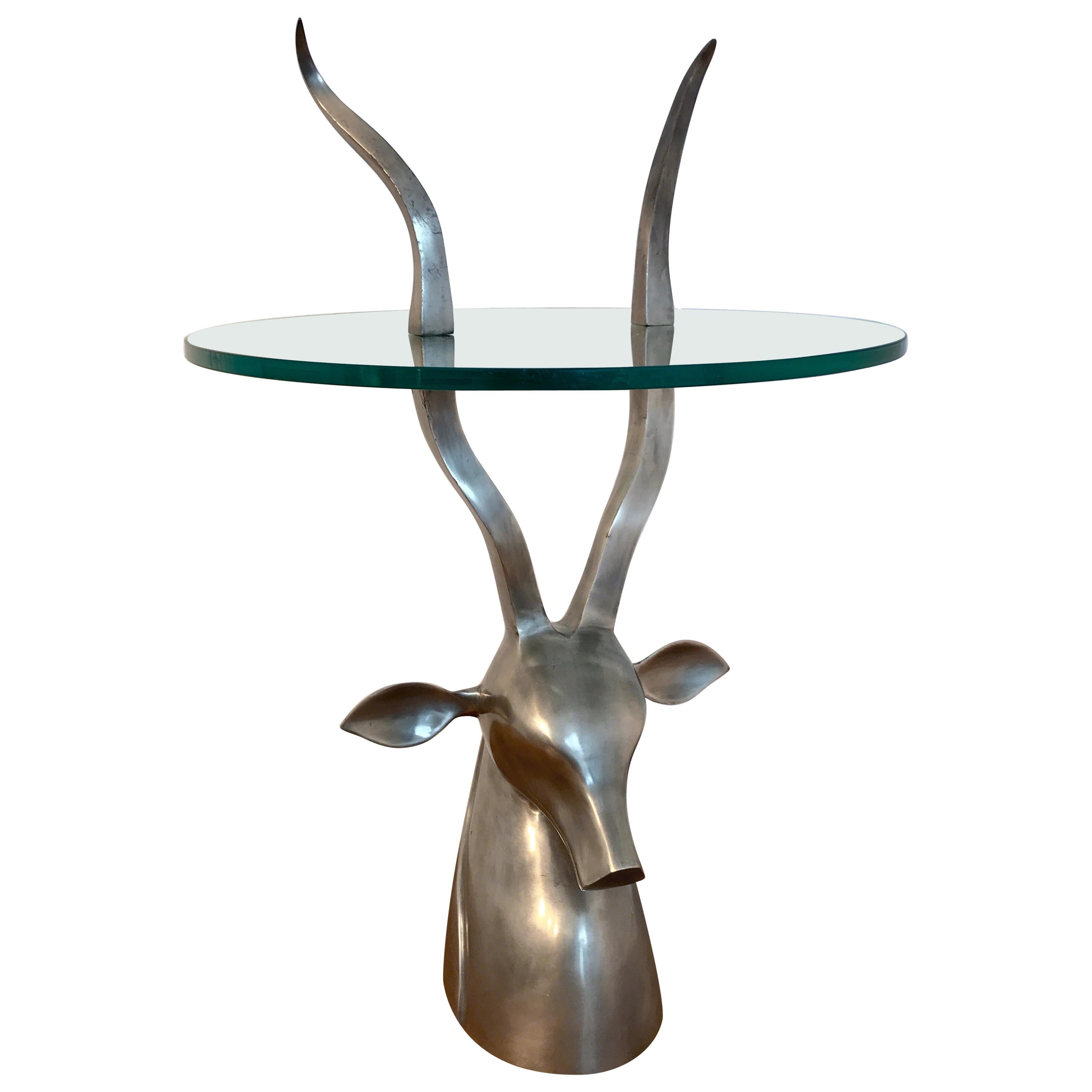 1970s Sculptural Ibex Drinks Table, Attributed to Arthur Court 