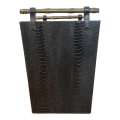French Modern Snakeskin Wastepaper Basket, by R&Y Augousti