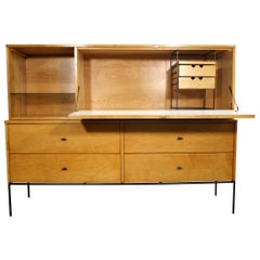 Rare Midcentury Paul McCobb #1562 Drop Lid Desk W/Organizer Maple T Pulls